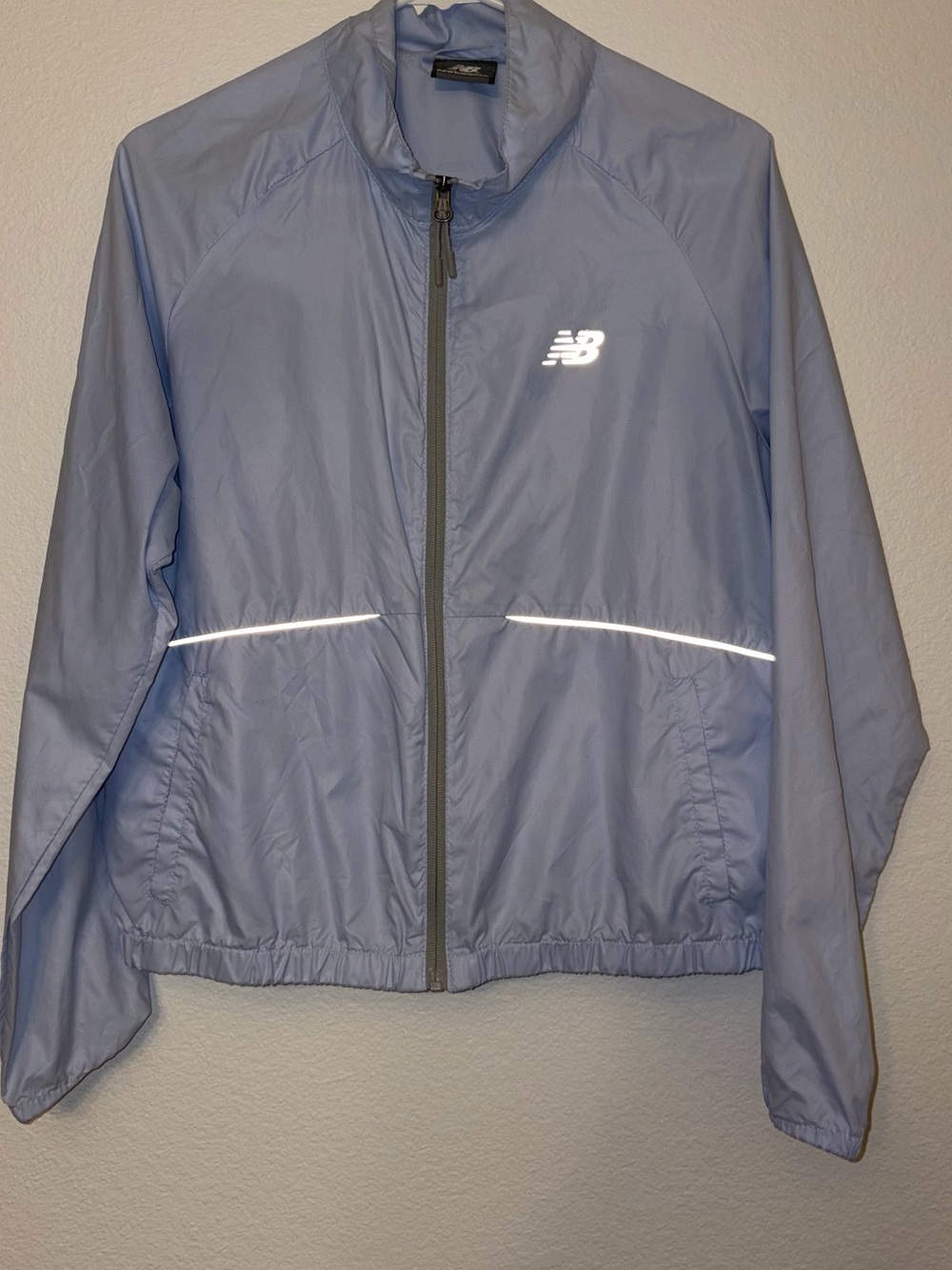 New Balance Full Zip Running Windbreaker Jacket Light Blue